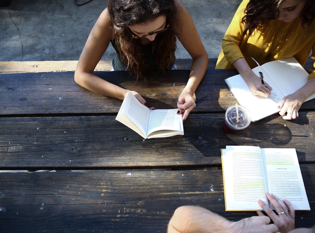 Students studying